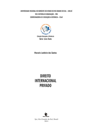 Direito Internacional Privado 5 Ano Studocu