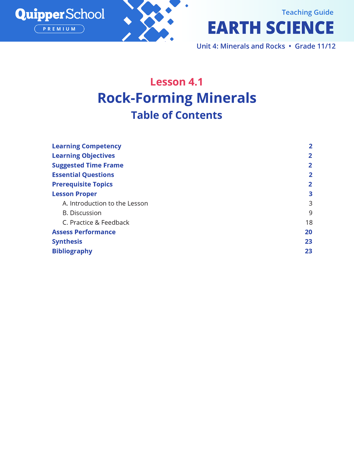 Earth Science SHS 4 - Quipper - Lesson 4. Rock-Forming Minerals ...