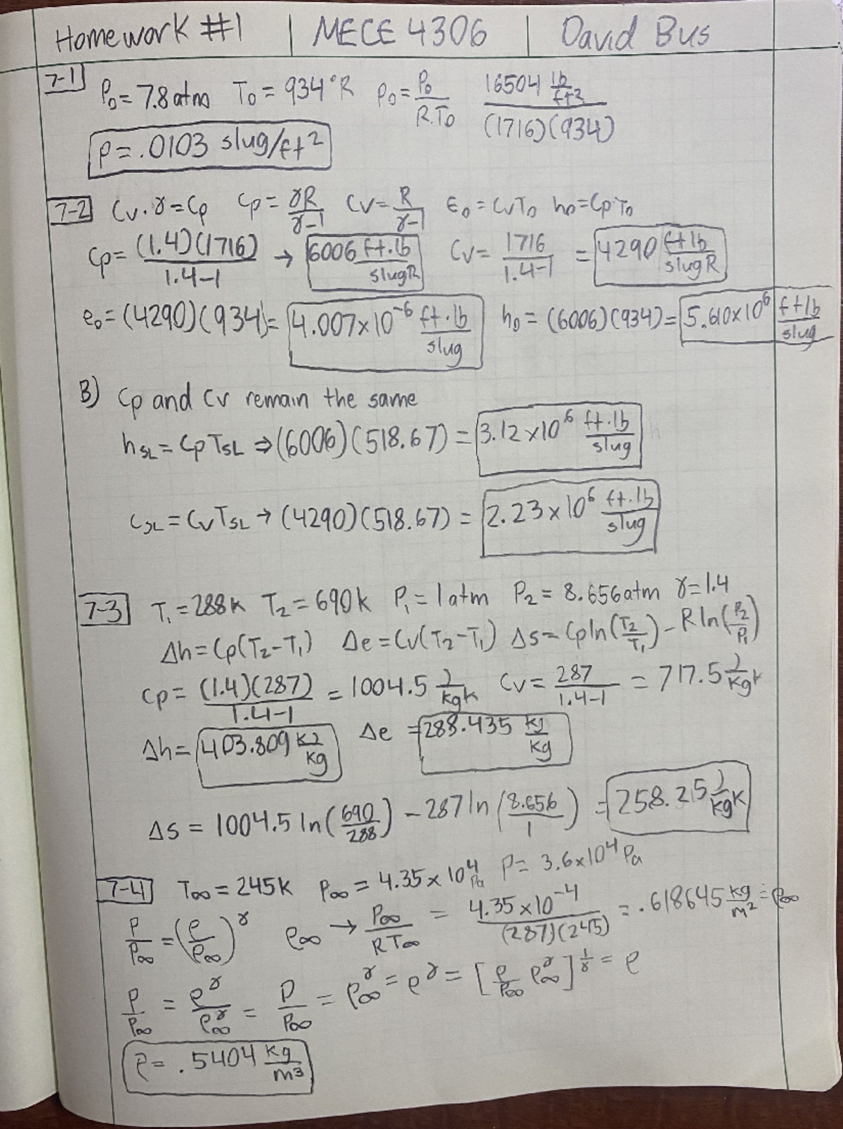 David Bus Aerodynamics HW #1 - Homework MECE 4306 David Bus To 934 R ...