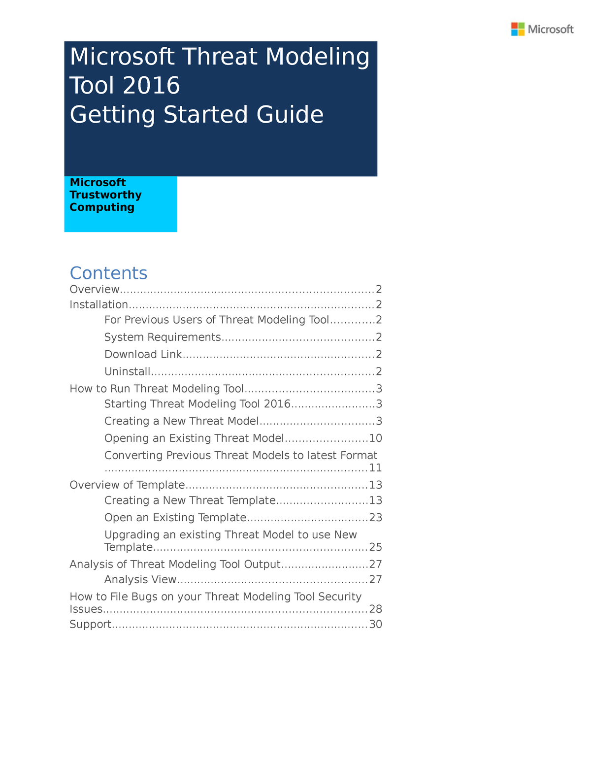 Threat Modeling Tool 2016 Getting Started Guide - Microsoft Threat ...