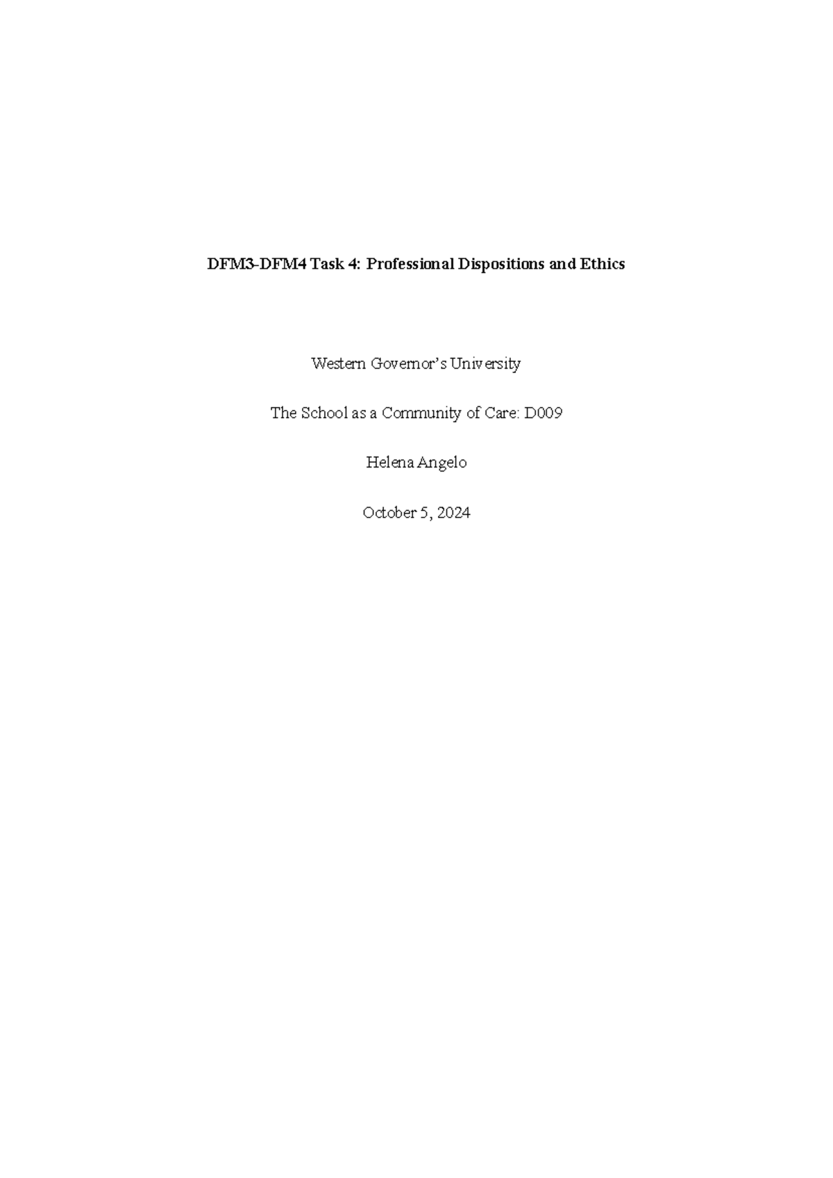 DFM3-DFM4 Task 4 - N/A - DFM3-DFM4 Task 4: Professional Dispositions ...