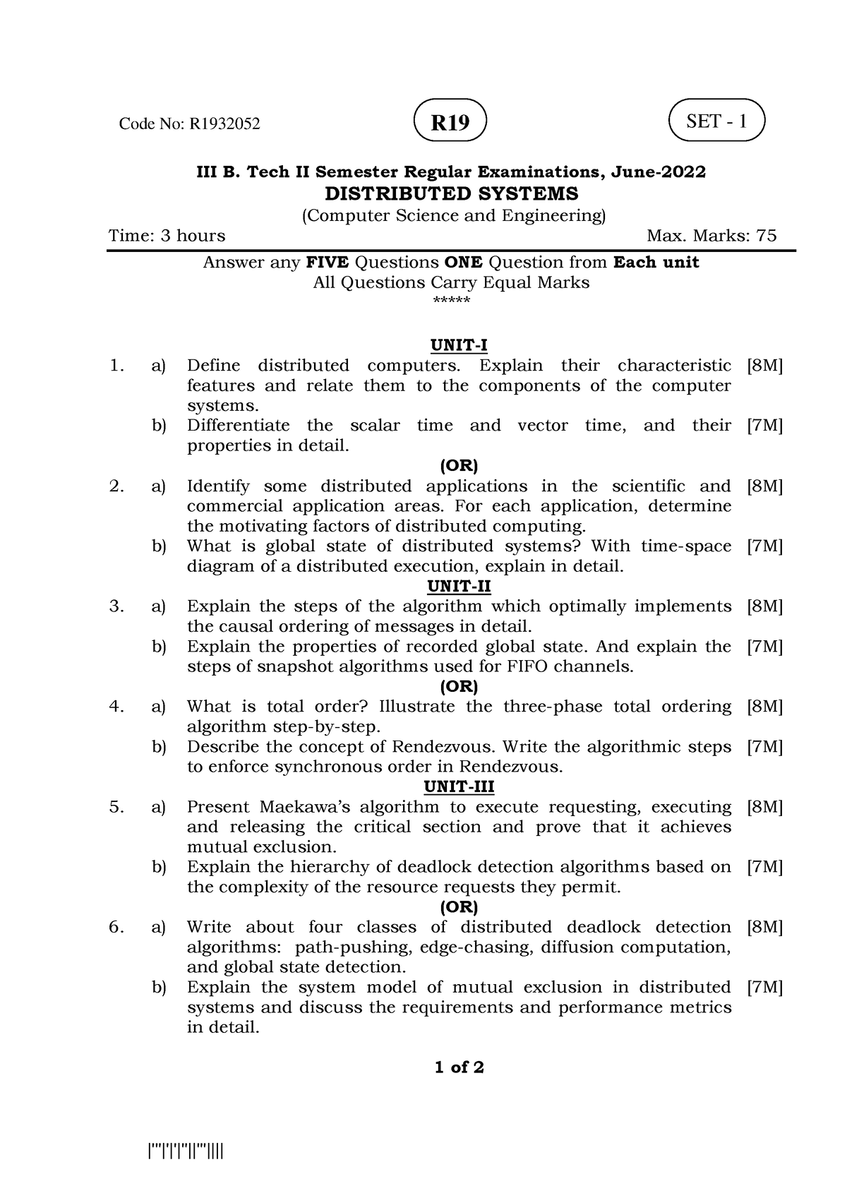 Distributed- Systems-JUNE-2022 - III B. Tech II Semester Regular ...