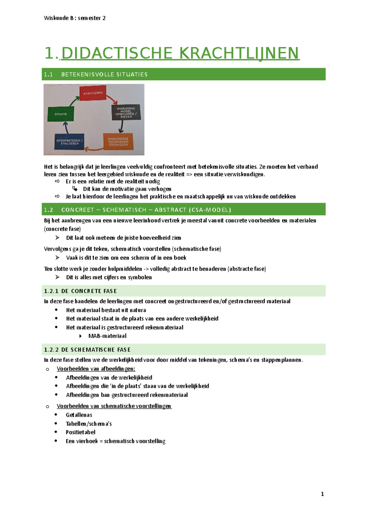 Wisk B-Samenvatting Semester 2 - Didactiek Wiskunde 1 ...