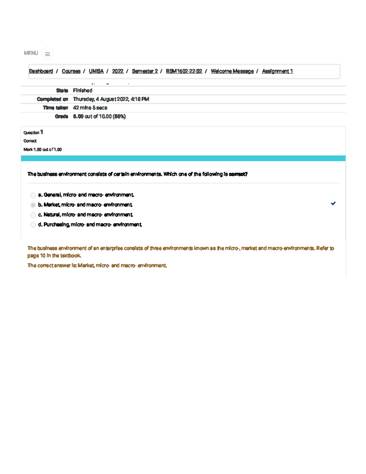 Assignment 1 Attempt review - Started on Thursday, 4 August 2022, 3:36 ...