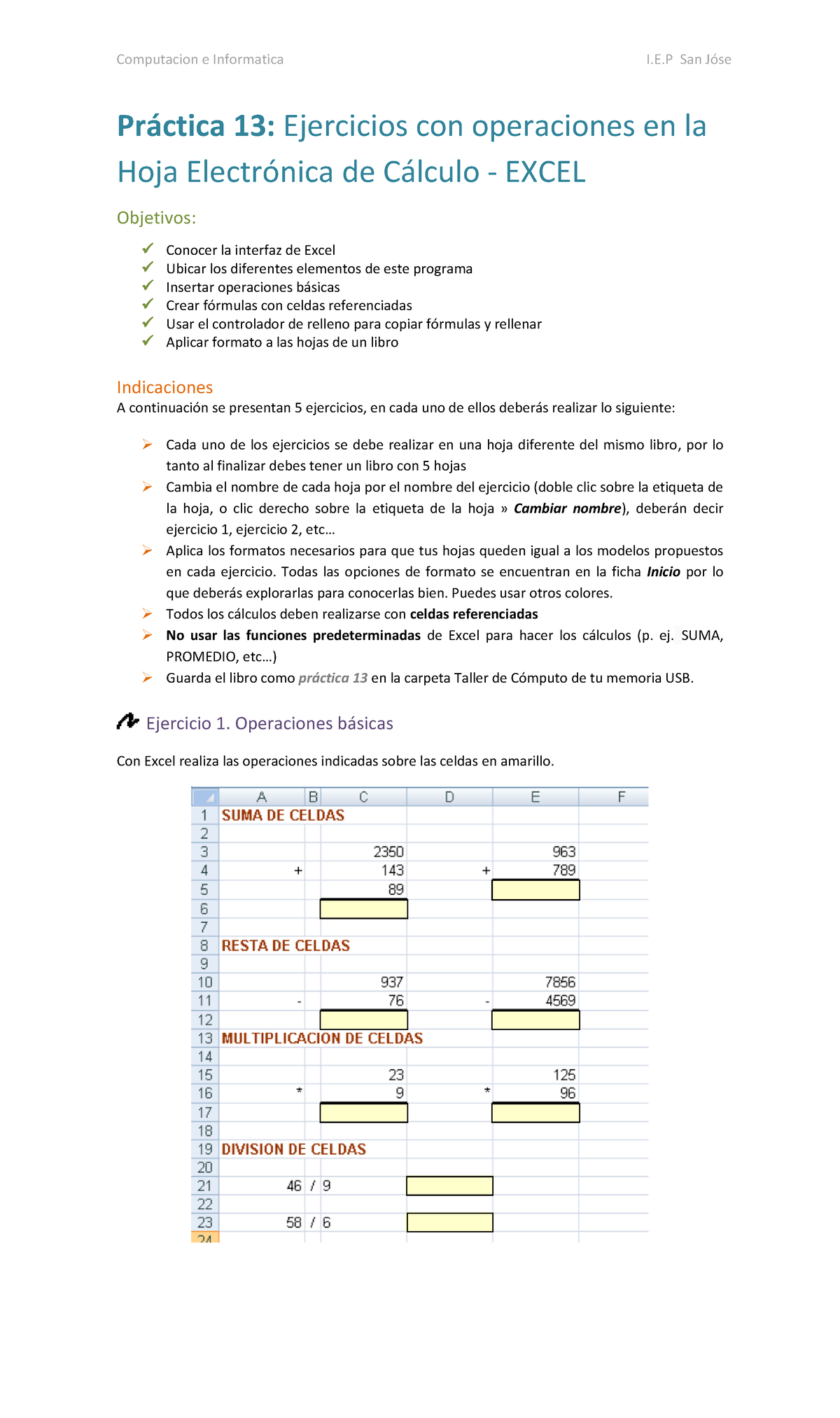 Practica 13- Ejercicios De Excel - Pr·ctica 13: Ejercicios Con ...