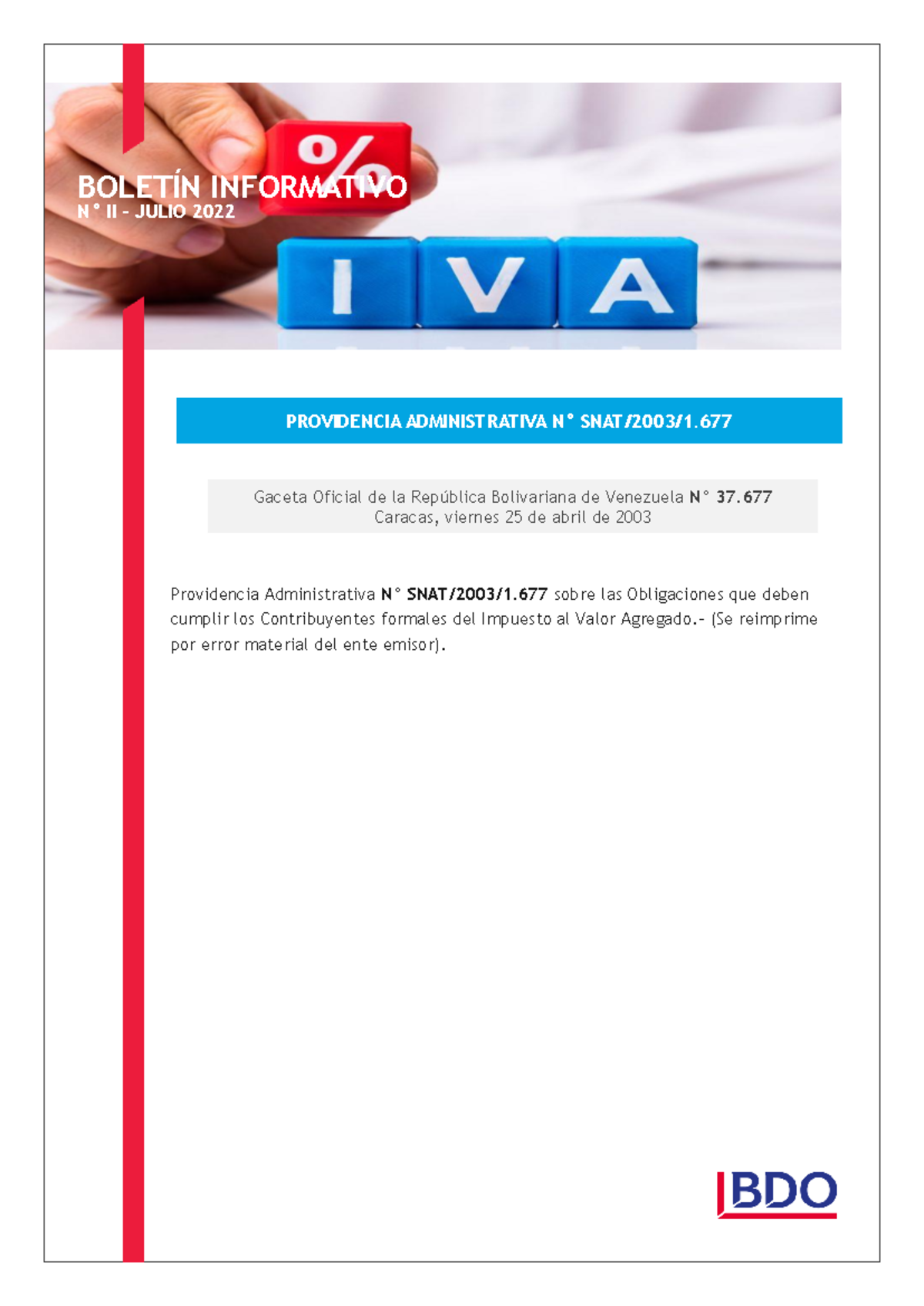 Boletin Seniat Providencia 1677seniat - 71588 BOLETÍN INFORMATIVO N° II ...