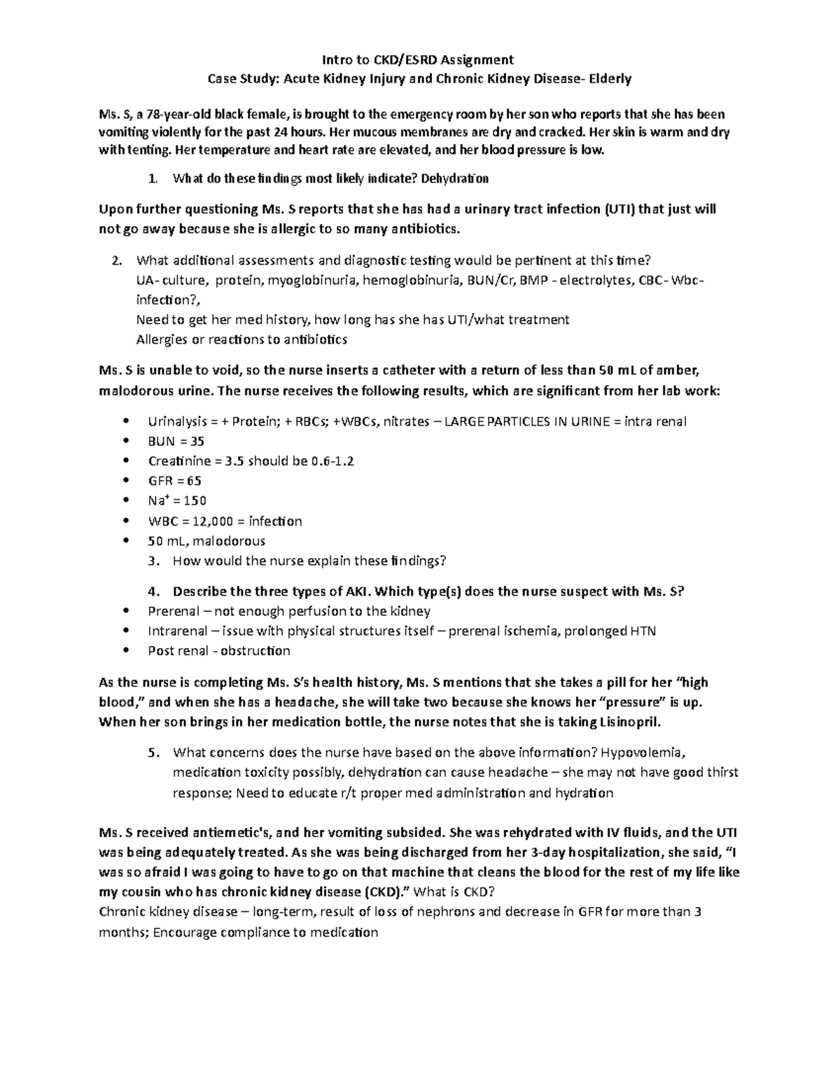 Intro To CKD. Case Study- Acute Kidney Injury And Chronic Kidney ...