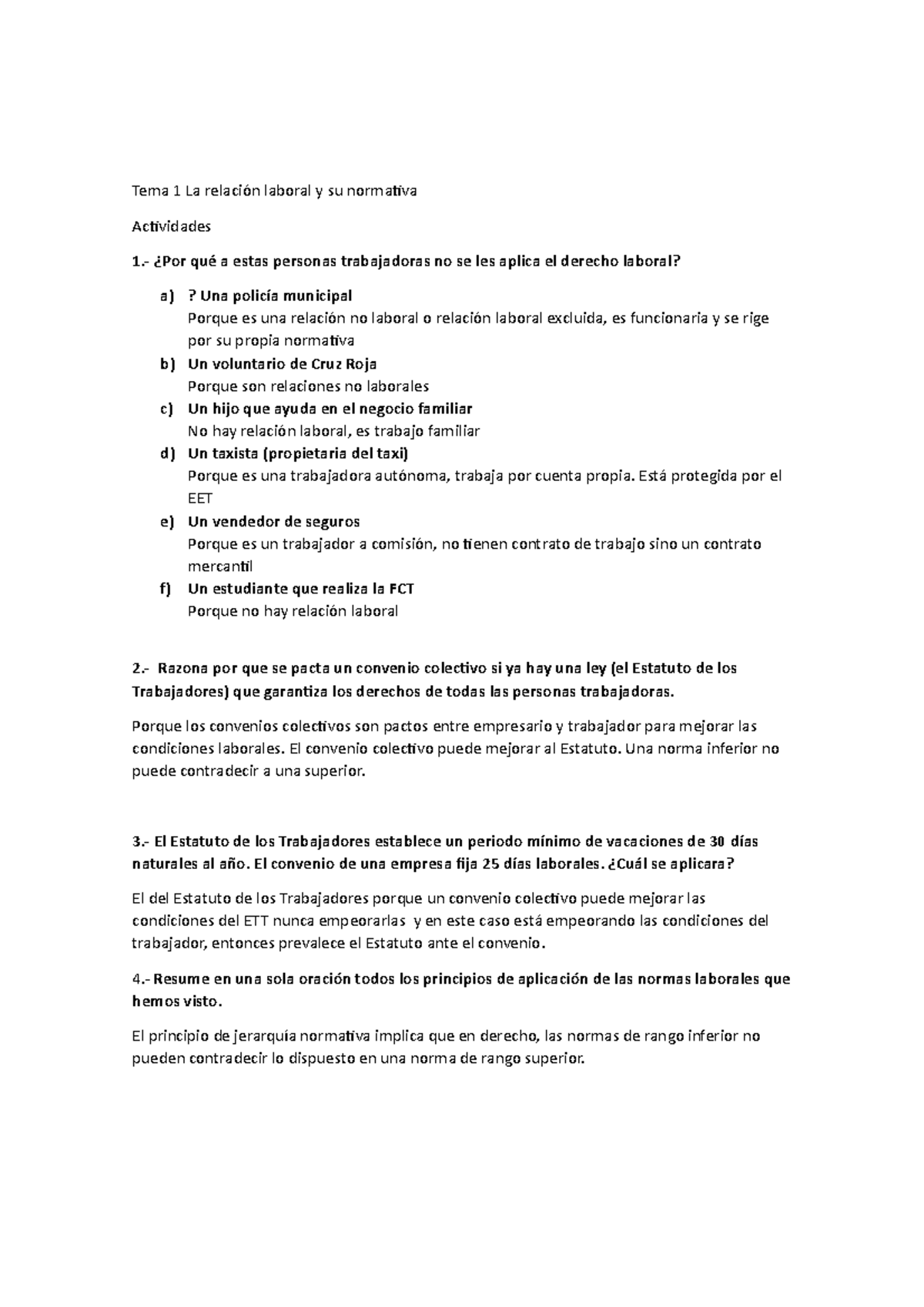 Actividades Fol Tema 1 - Tema 1 La Relación Laboral Y Su Normativa ...