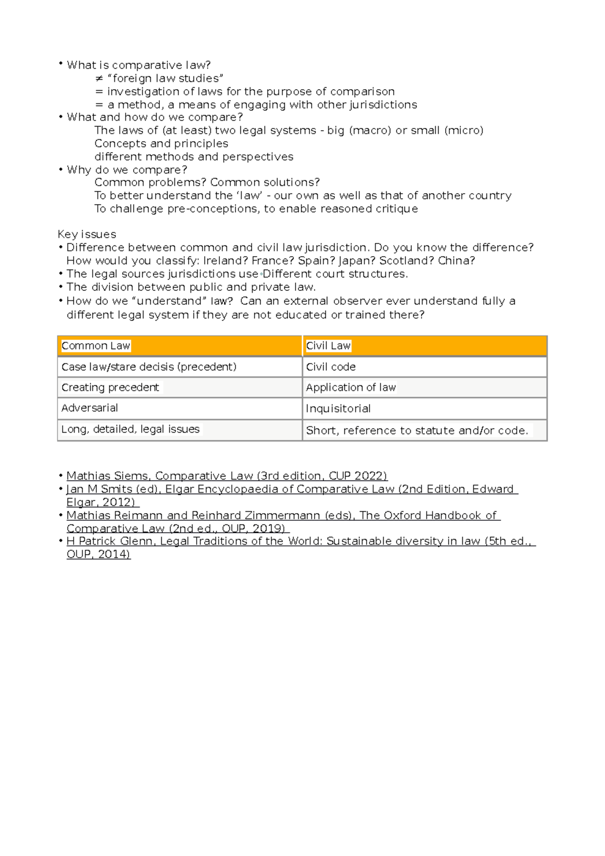 comparative essay law