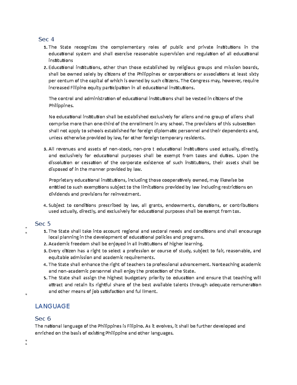 Constitutional Law. Module 17 - Sec 4 The State recognizes the ...