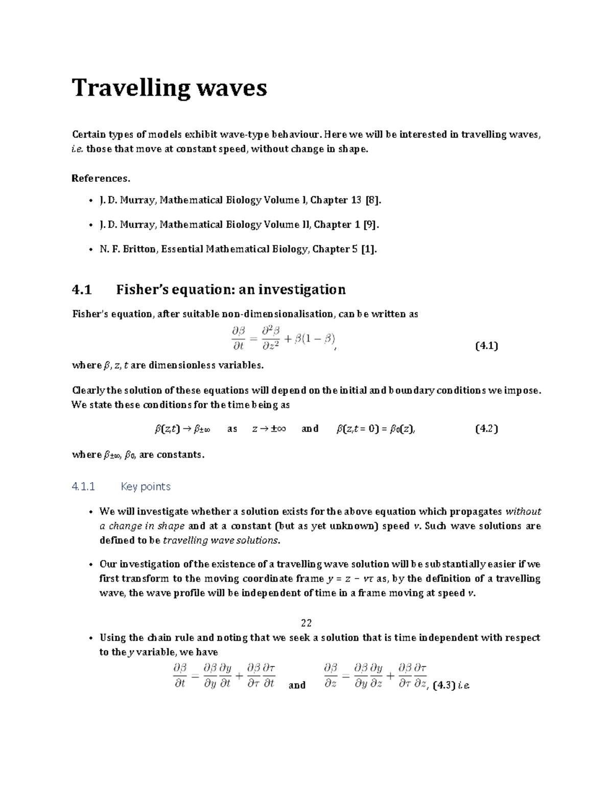 Travelling Waves - Travelling Waves Certain Types Of Models Exhibit ...