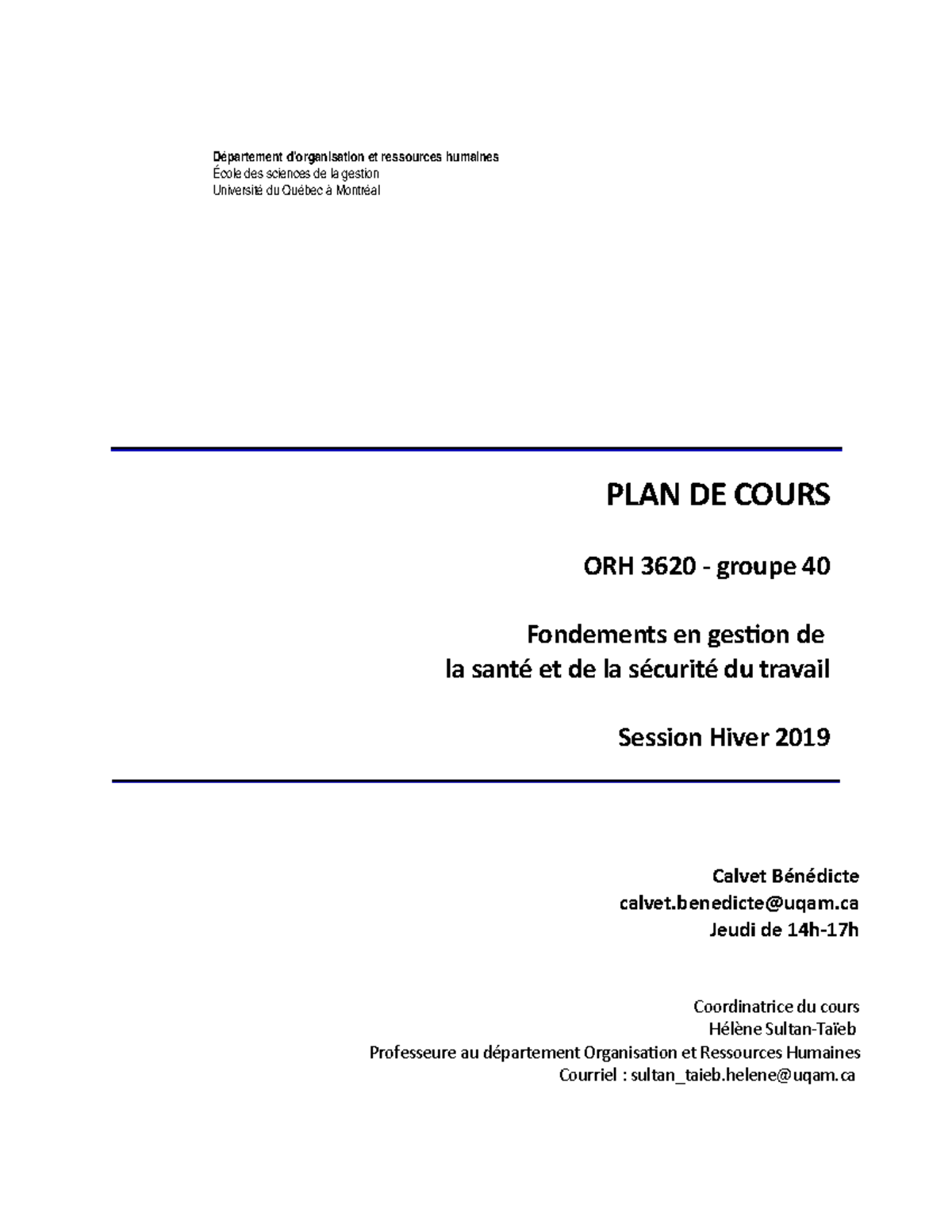 Plan De Cours ORH3620 - Département D’organisation Et Ressources ...