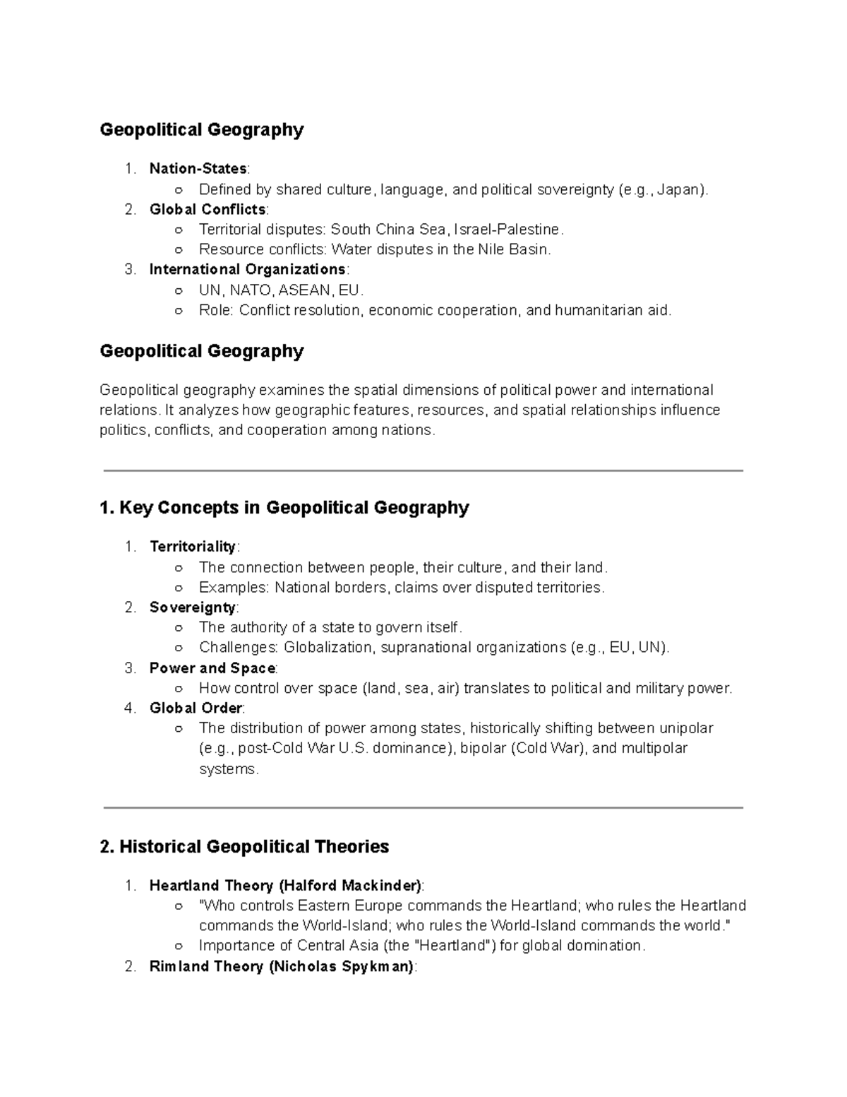 Geopolitical Geography - Geopolitical Geography Nation-States: Defined ...