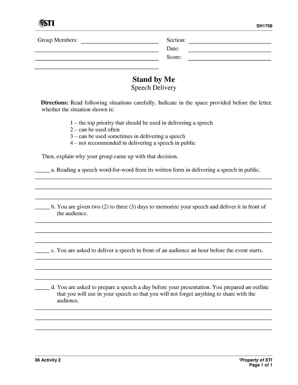 SH1709 - Oral Communication 06 Activity 2 - SH 06 Activity 2 *Property ...