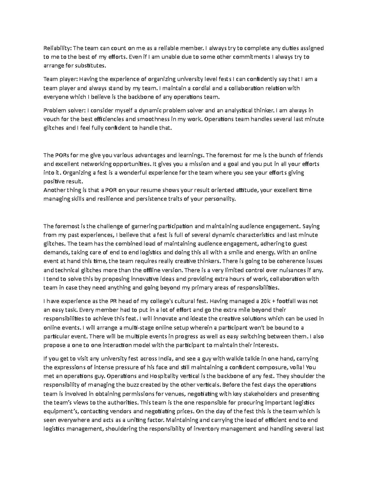 Reliability - Lecture notes 1 - Reliability: The team can count on me ...