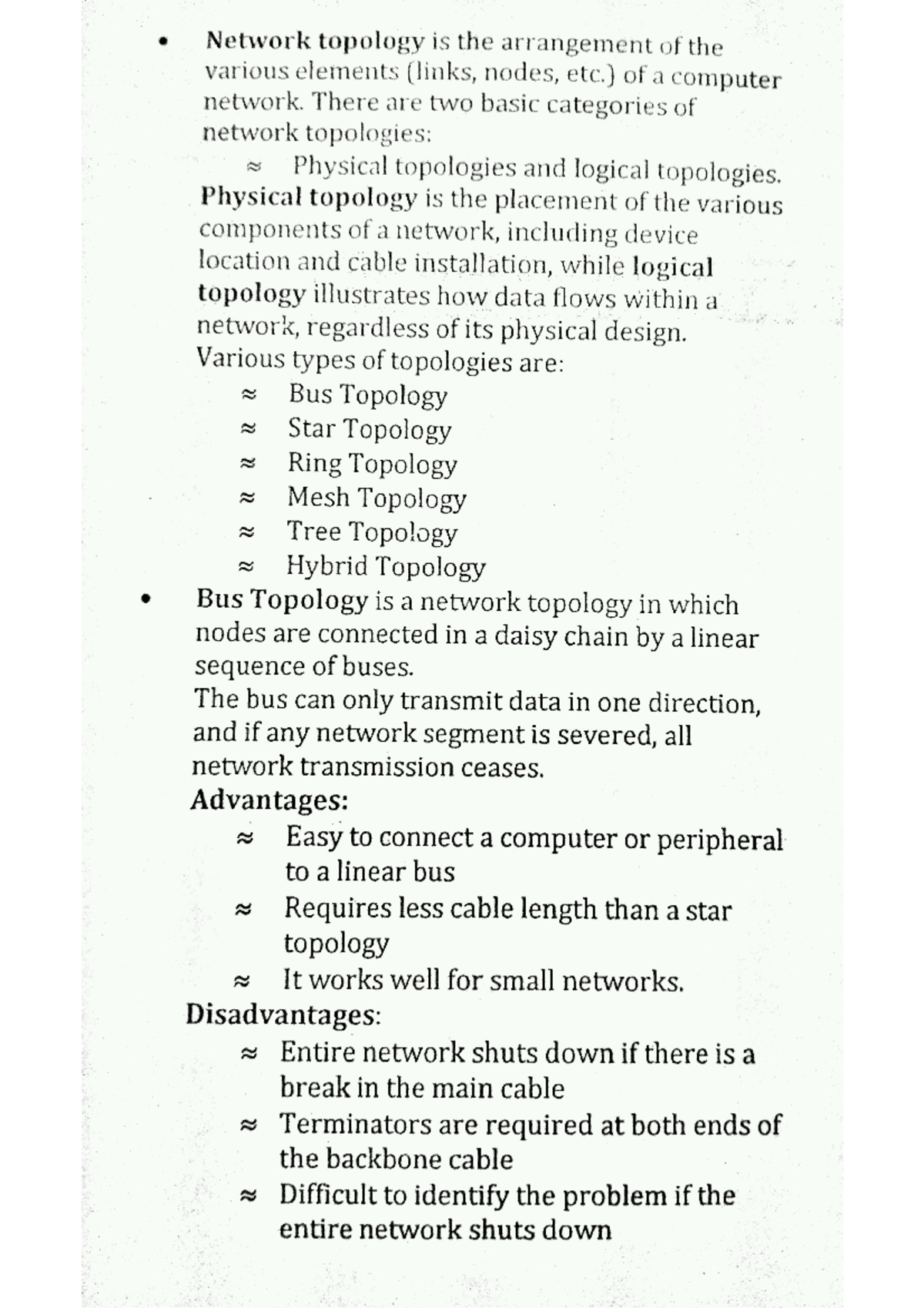 Computer — Network Topology - Bachelor of Computer Applications - Studocu