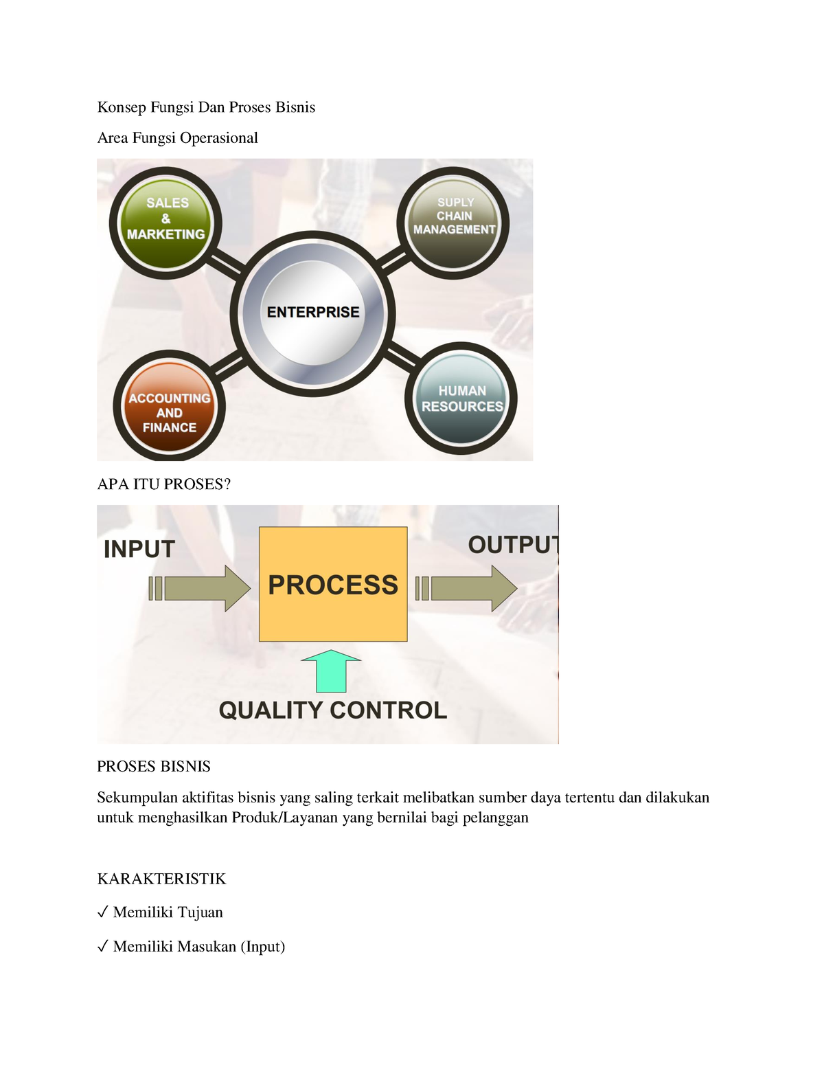 Konsep Fungsi Dan Proses Bisnis - EFEKTIFITAS Menghasilkan Produk ...