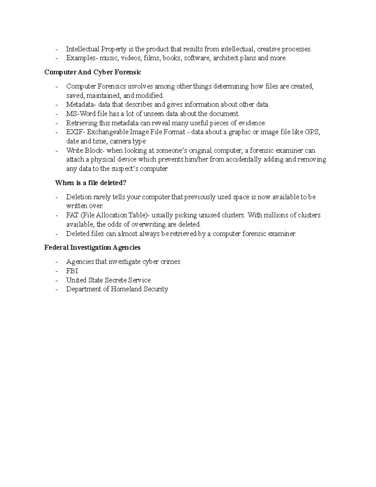 CRJ Notes 2 - Intellectual Property is the product that results from ...