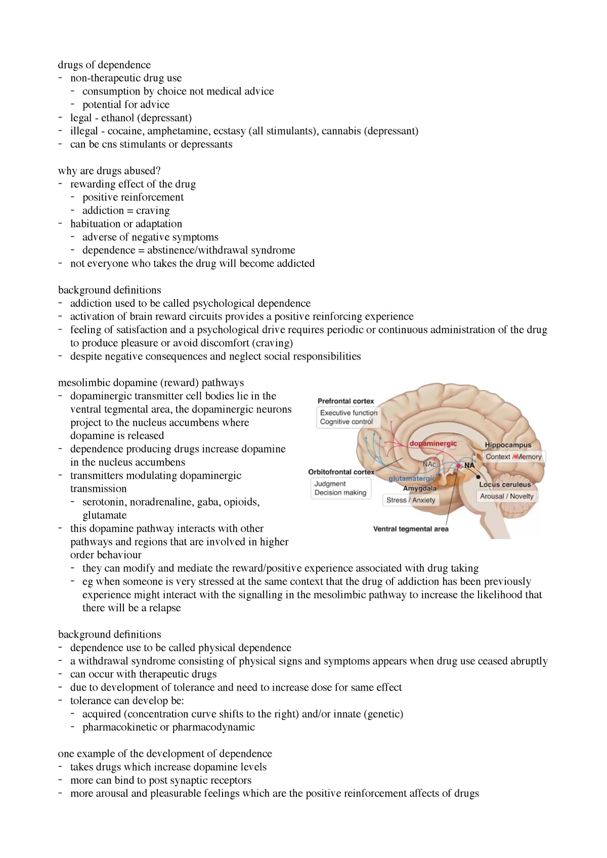 Drugs of dependence lecture - drugs of dependence - non-therapeutic ...