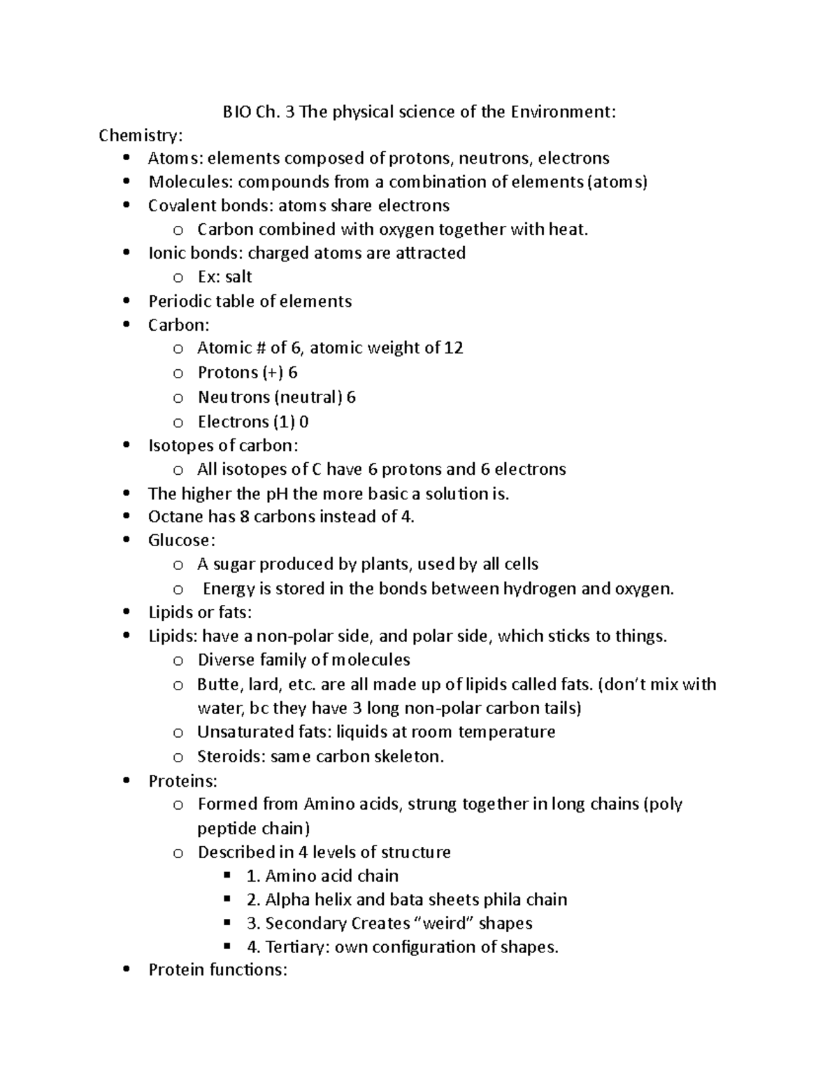 BIO 1060 Ch 3 - Lecture Notes 1 - BIO Ch. 3 The Physical Science Of The ...