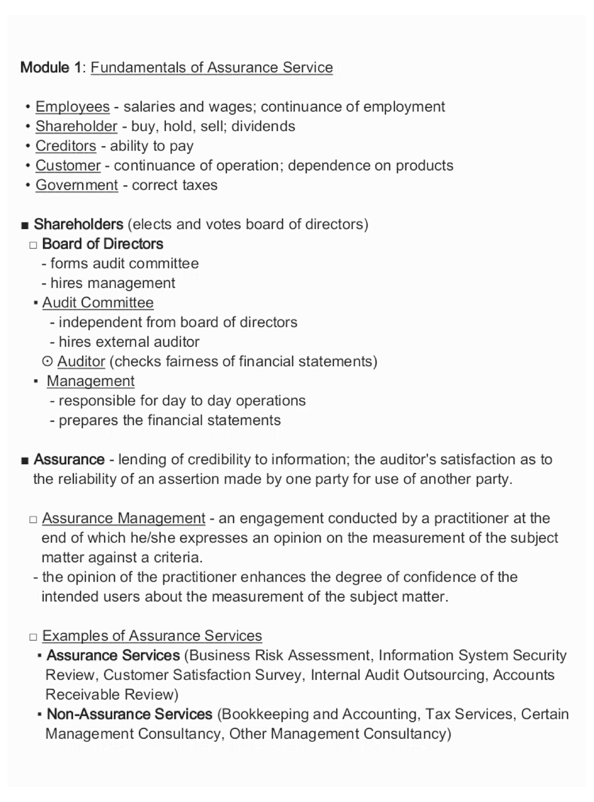 ACC5111 (Module 1-2) - Notes - Auditing And Assurance: Concepts And ...