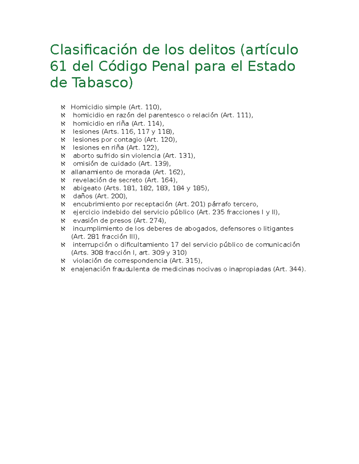 Clasificación De Los Delitos - Clasificación De Los Delitos (artículo ...