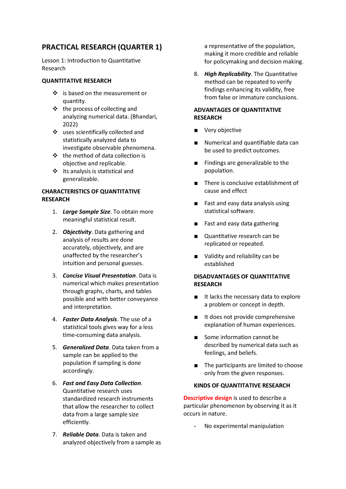 Practical Research 2 Reviewer Quarter 1 - PRACTICAL RESEARCH (QUARTER 1 ...