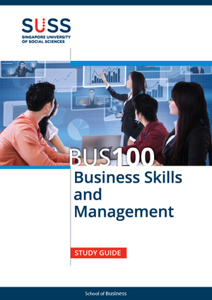 BUS100 Business Skills & Management - BUS100 Business Skills And ...