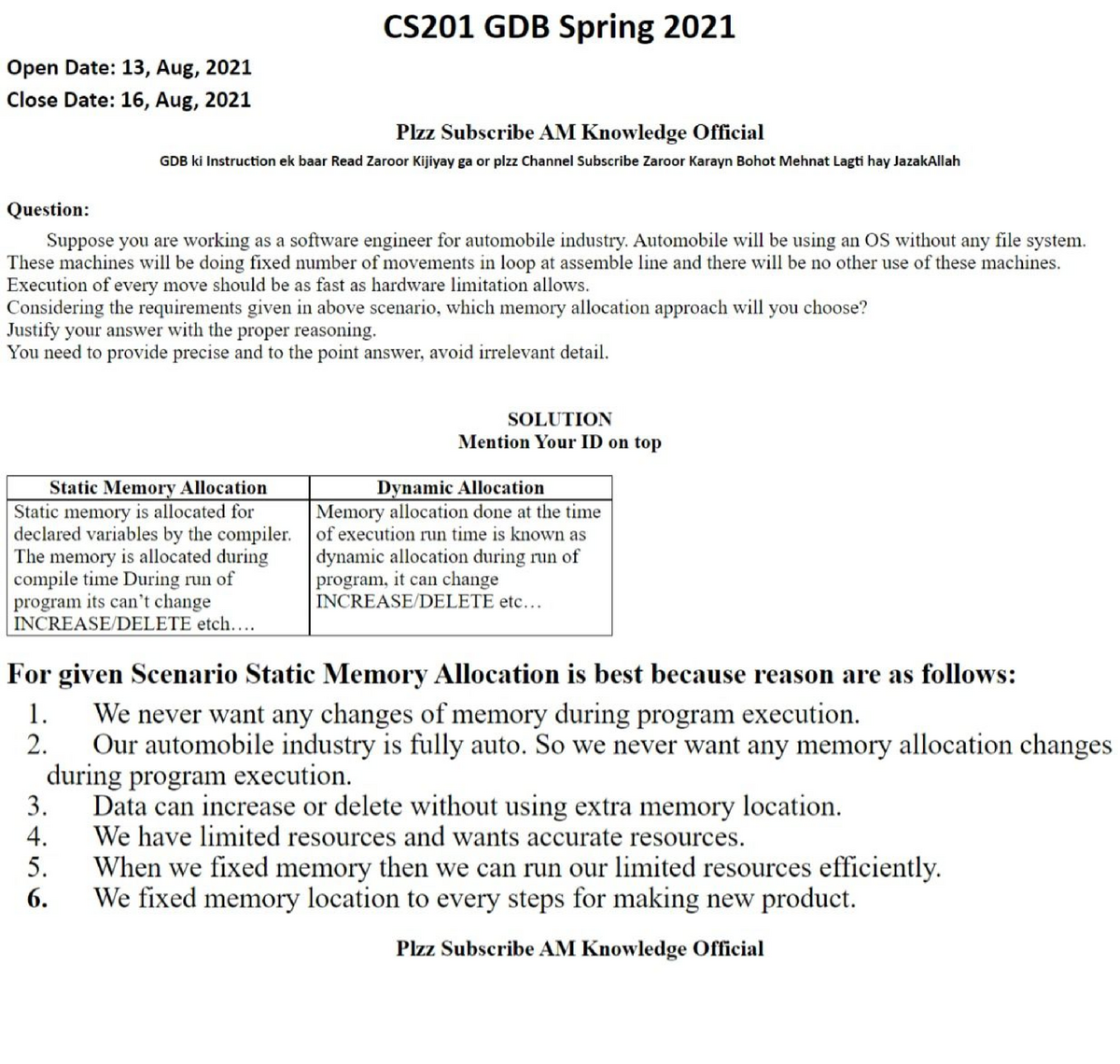 CS201 GDB Spring 2021 - Notes Of Cs - Introduction To Programming /c++ ...