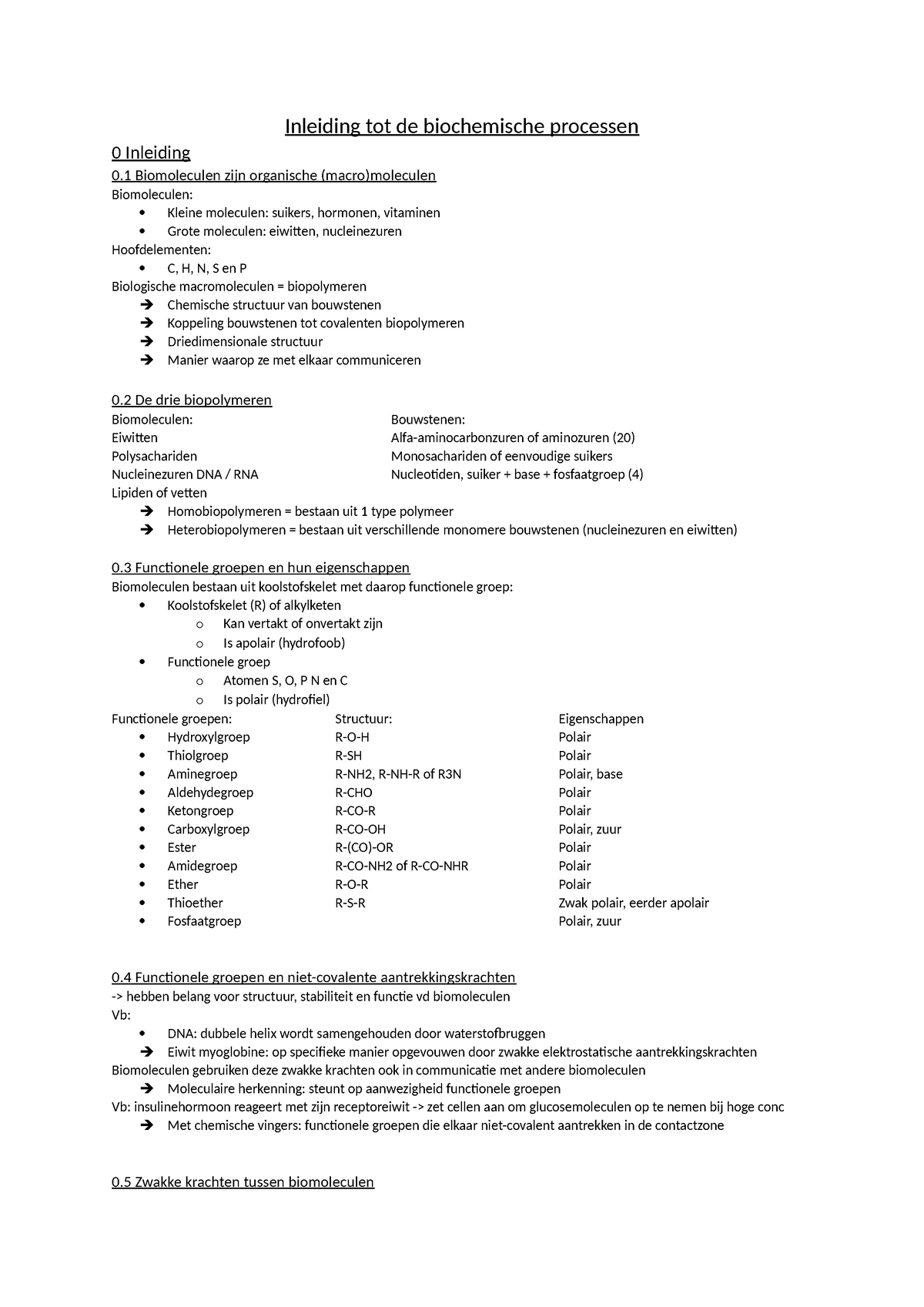 Inleiding Tot Biochemische Processen - Inleiding Tot De Biochemische ...