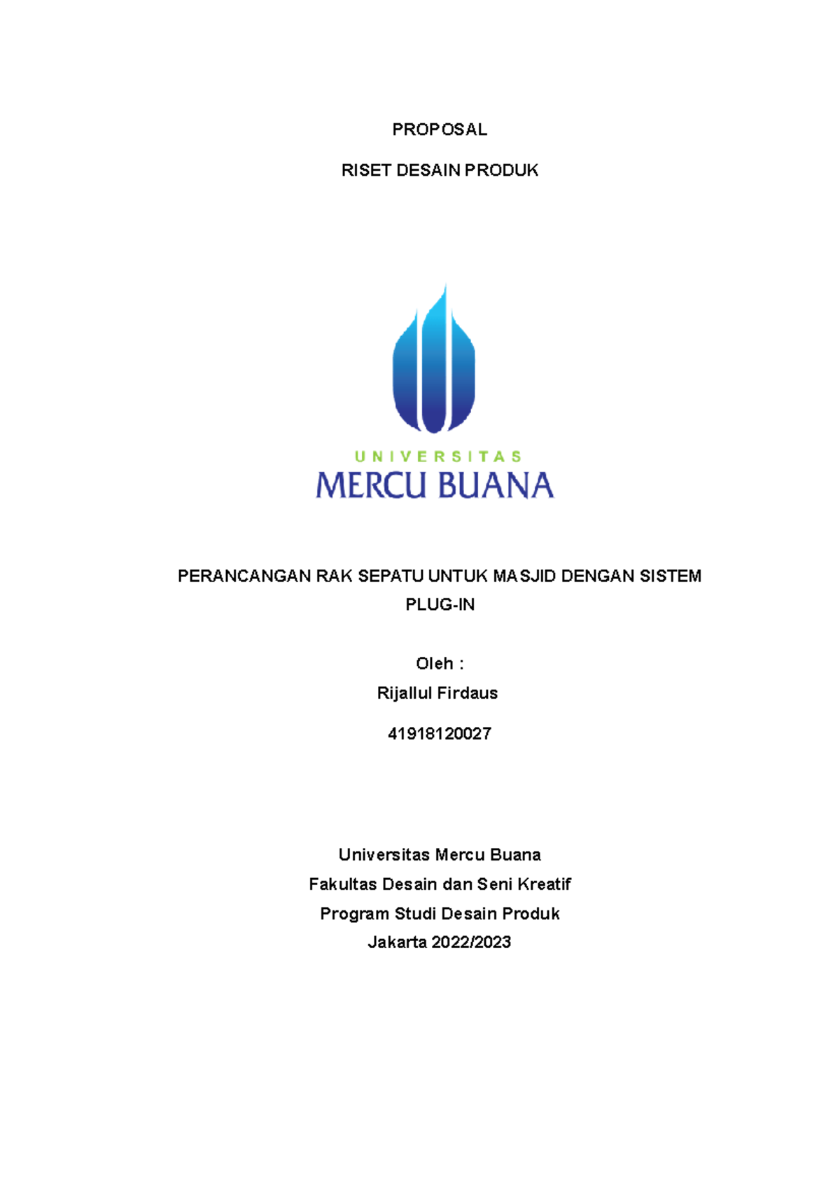 Proposal Riset Desain (4) - PROPOSAL RISET DESAIN PRODUK PERANCANGAN ...