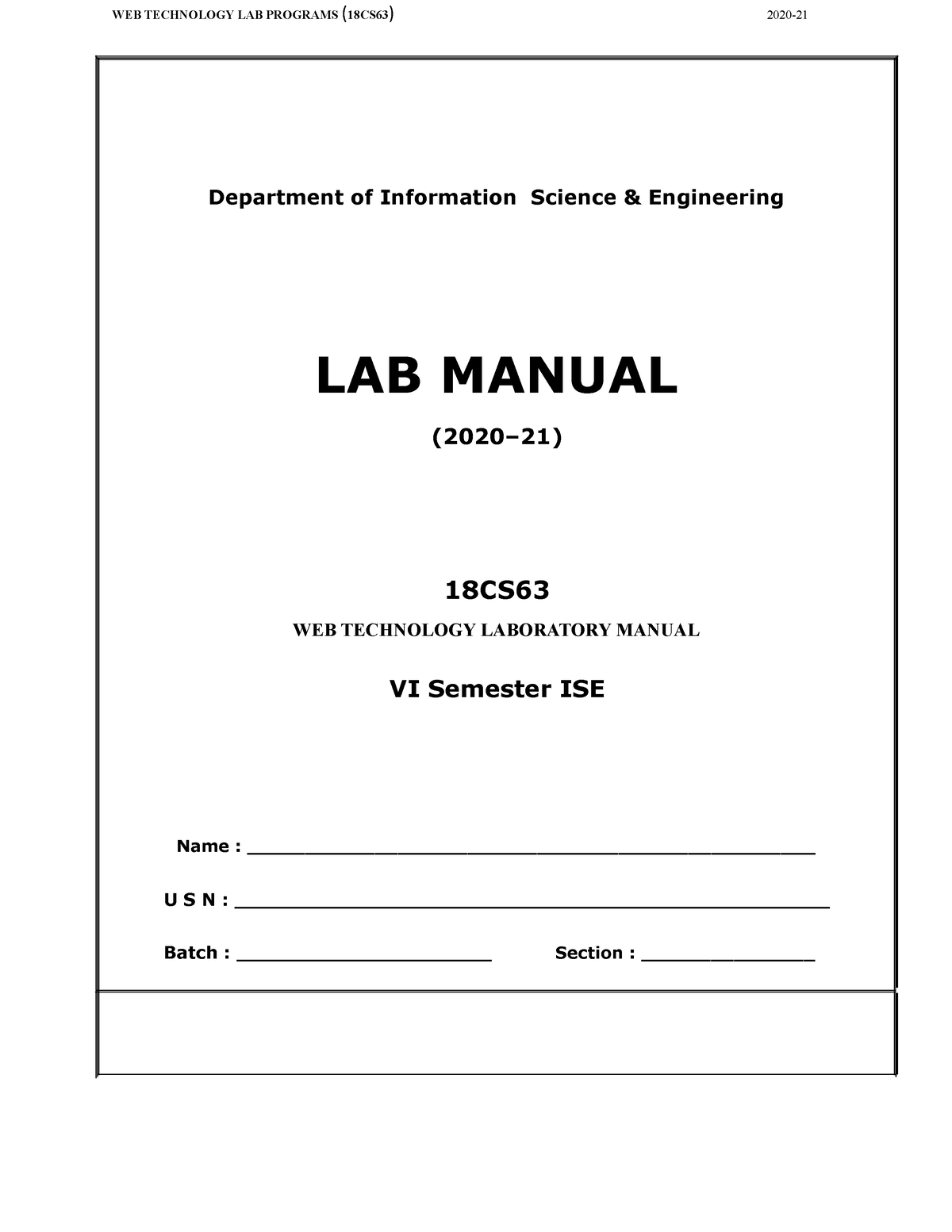 18CS63 LAB Manual HKBK ISE WEB TECHNOLOGY LAB PROGRAMS 18CS63