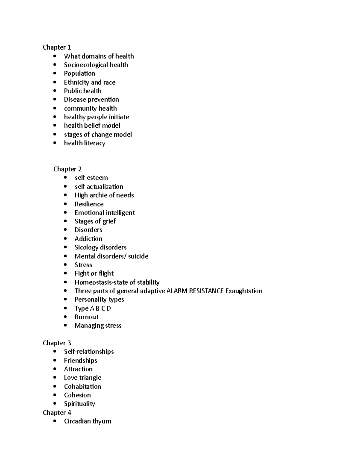 Chapter 14 Test Health and Fitness Chapter 1 What domains of health