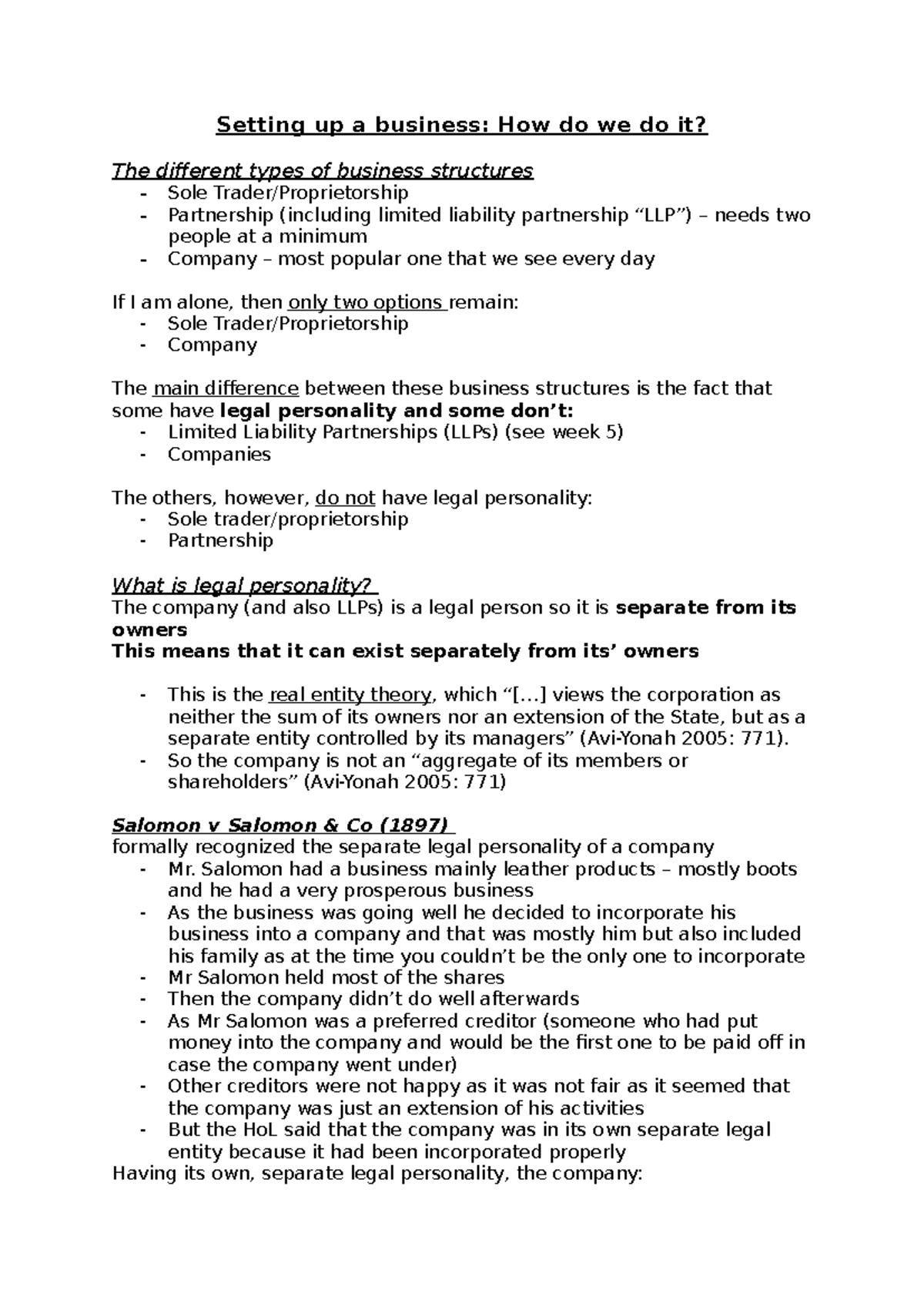 (1) Setting up a business - Setting up a business: How do we do it? The ...