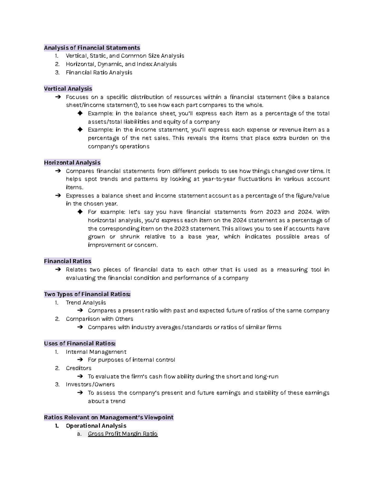 MANACIE Quiz 3 Reviewer - Analysis of Financial Statements 1. Vertical ...