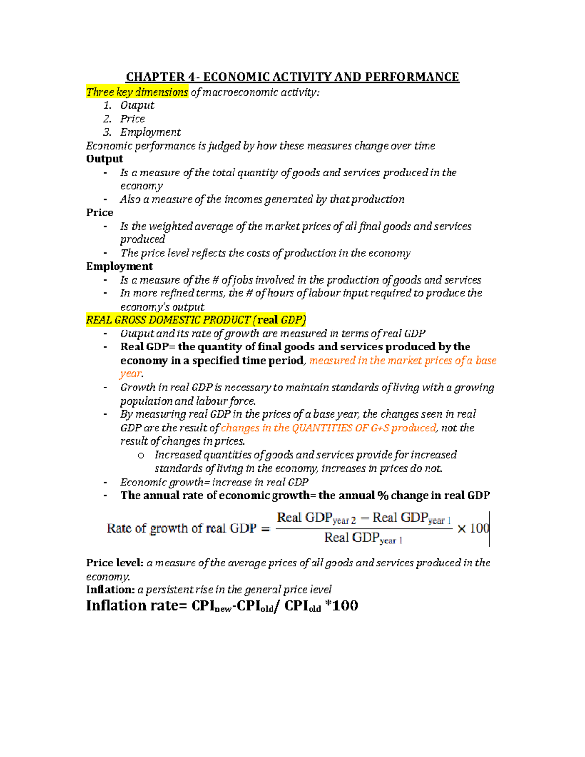 Macroeconomics chapter notes - CHAPTER ECONOMIC ACTIVITY AND ...