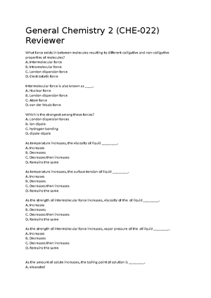 Chem 2 Midterm Review - Chem Notes - GENERAL CHEMISTRY 2 Reviewer ...