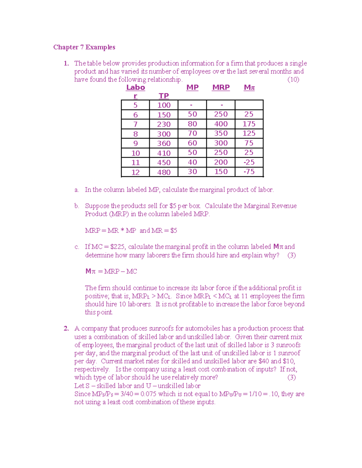 Chapter 7 Examples - Consist of 6 example questions - Chapter 7 ...