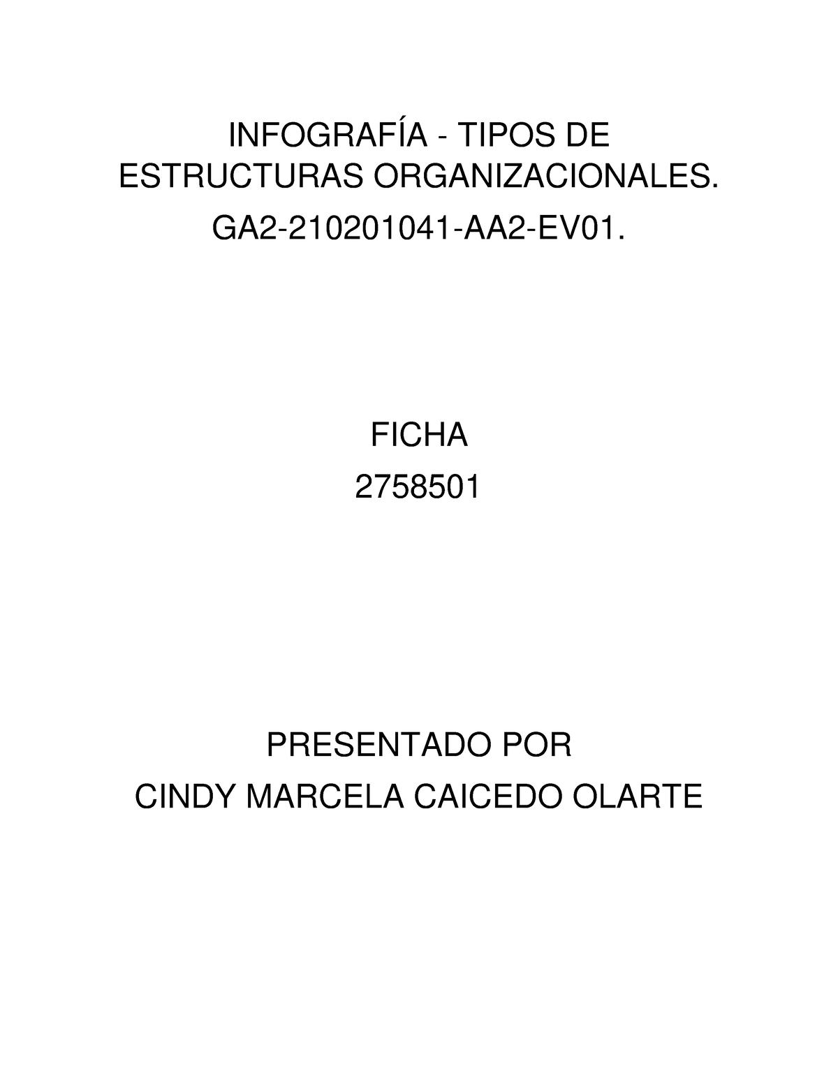 Infografia - Tipos De Estructuras Organizacionales. GA2-2102010 41-AA2 ...