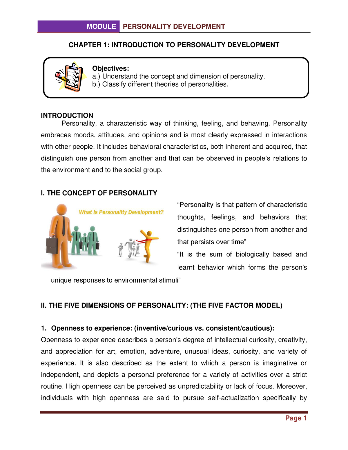 personality development research topic