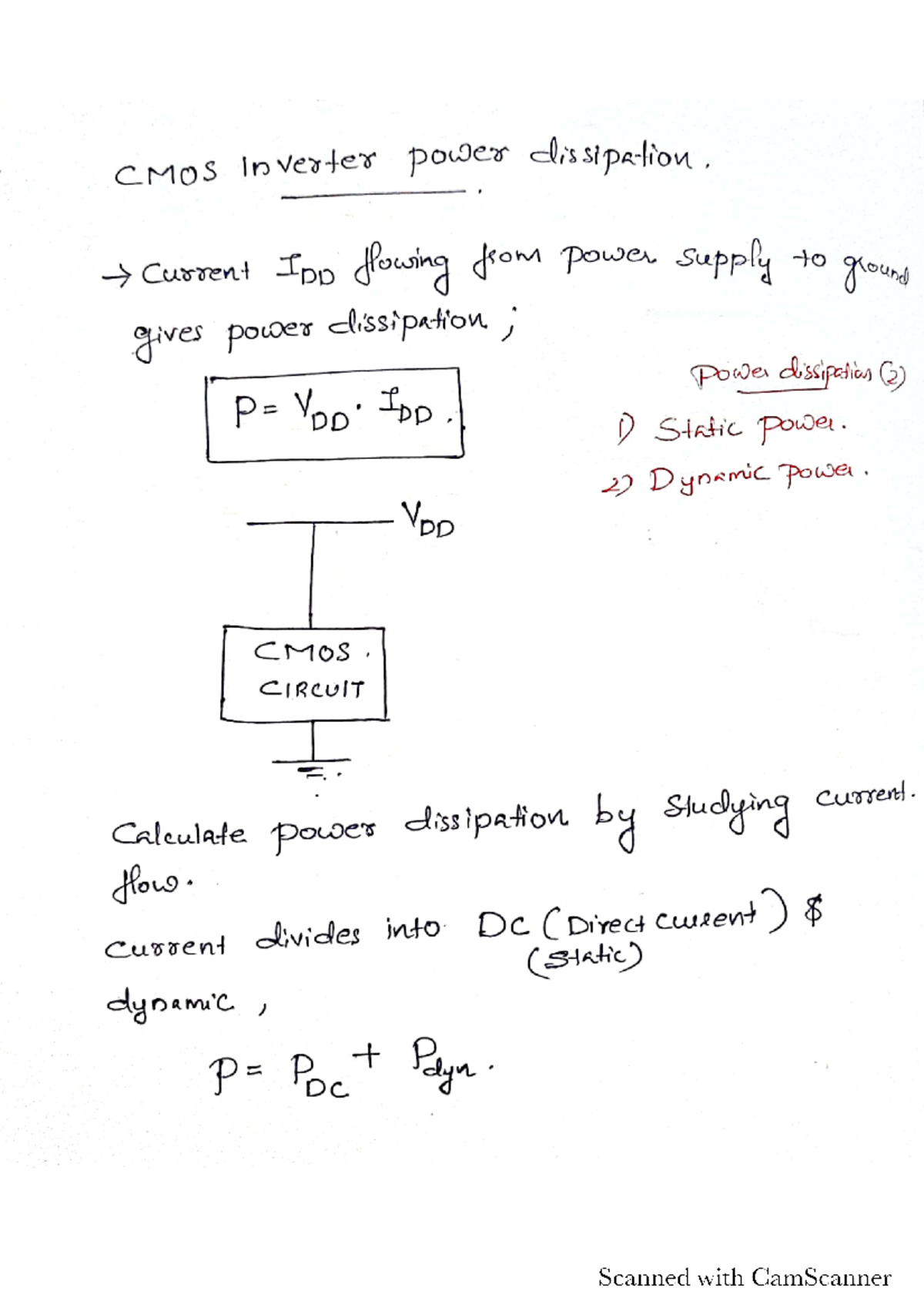 CMOS inverter power dissipation - VLSI design - Studocu