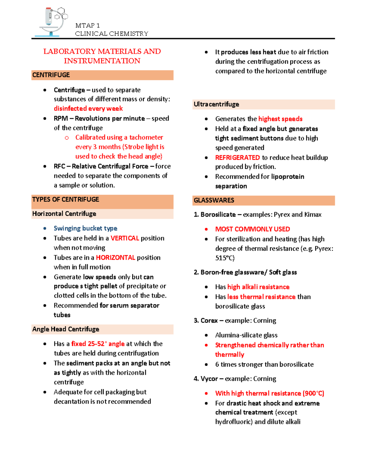 Labmath - Review Notes - CLINICAL CHEMISTRY LABORATORY MATERIALS AND ...