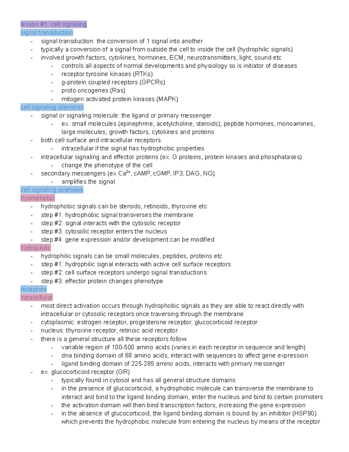 Copy of Copy of week #11: cell signalling - lesson #1: cell signaling ...