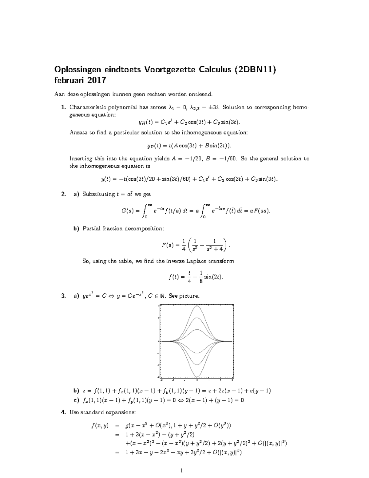 Exam 26 January 17 Answers Studeersnel