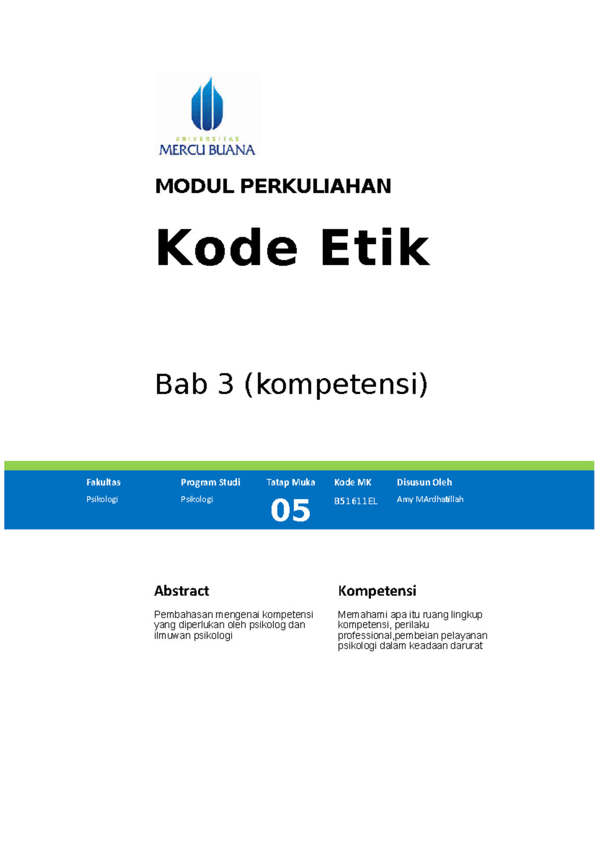 Modul On Line 5 - Fjwgfuwhe - MODUL PERKULIAHAN Kode Etik Bab 3 ...