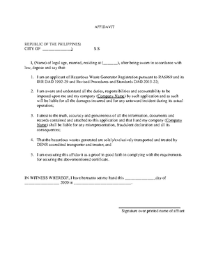 518697856 Official Request Letter for Haz Waste - Dir. ( Name of ...