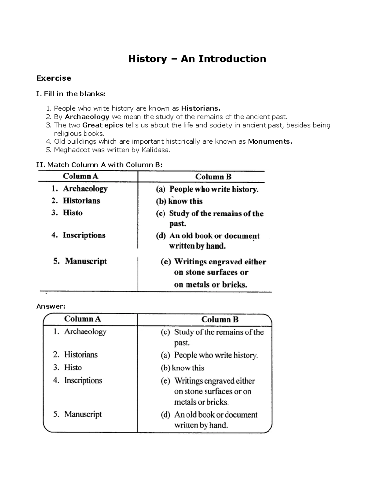 History – An Introduction - ncertbooksolutions History – An ...