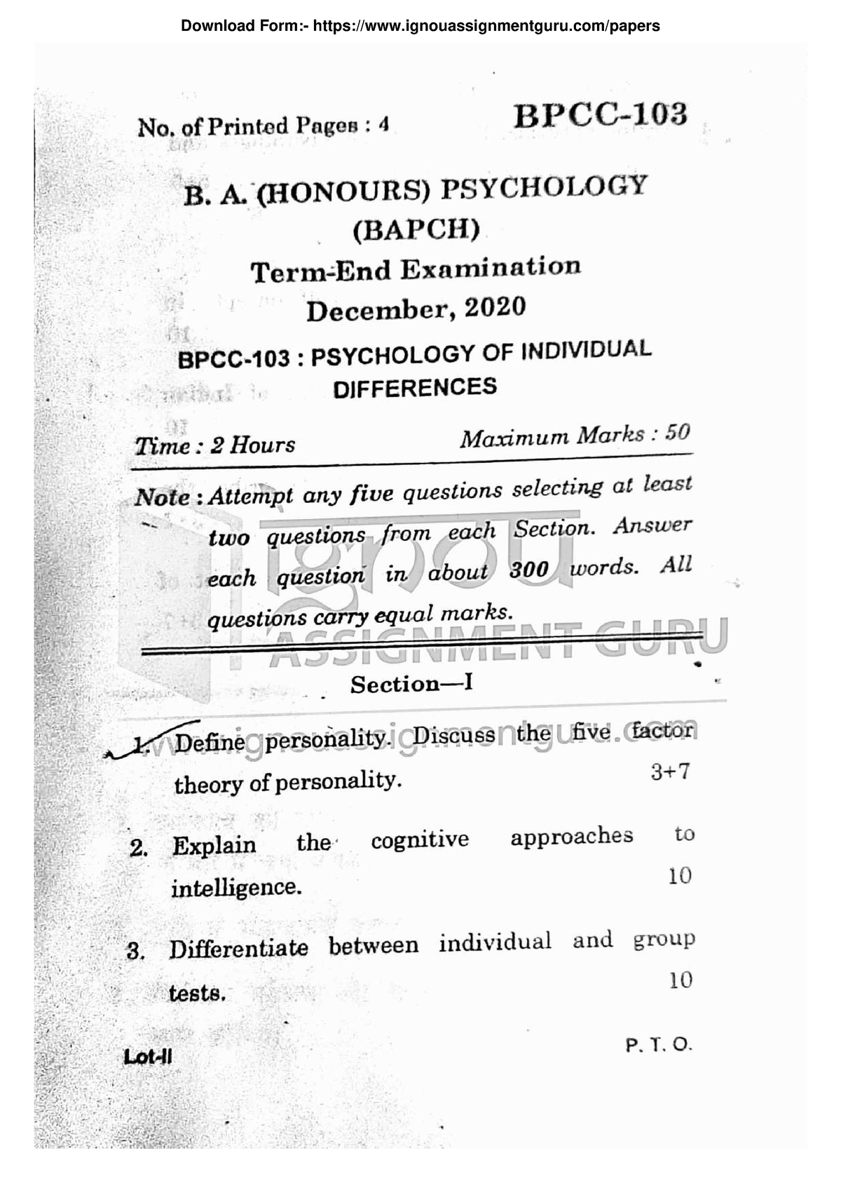 BPCC103 (DEC 2020)ignouassignmentguru compressed B A Honours