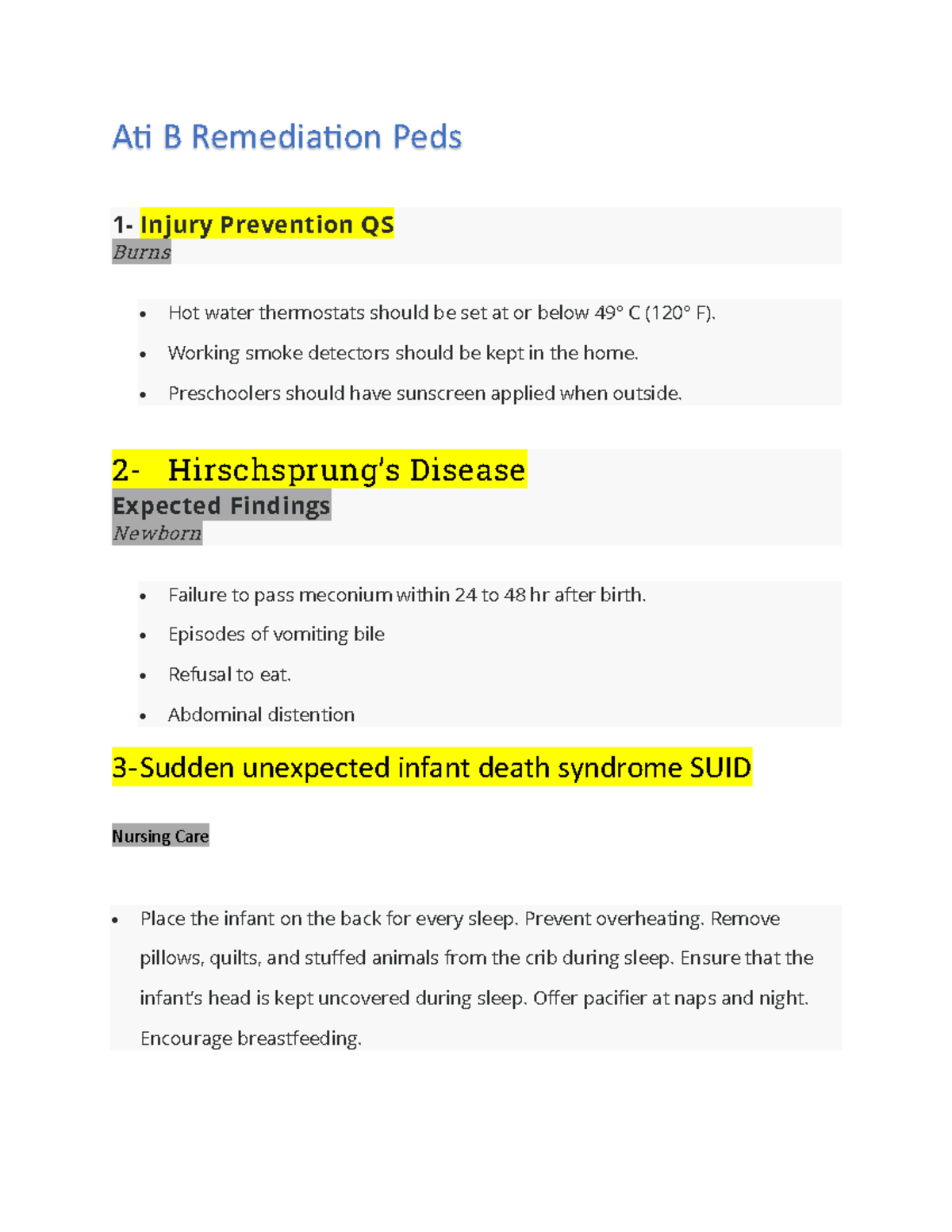 Ati B Remediation Peds - Lnsbd. - A" B Remedia"on Peds 1 - Injury ...