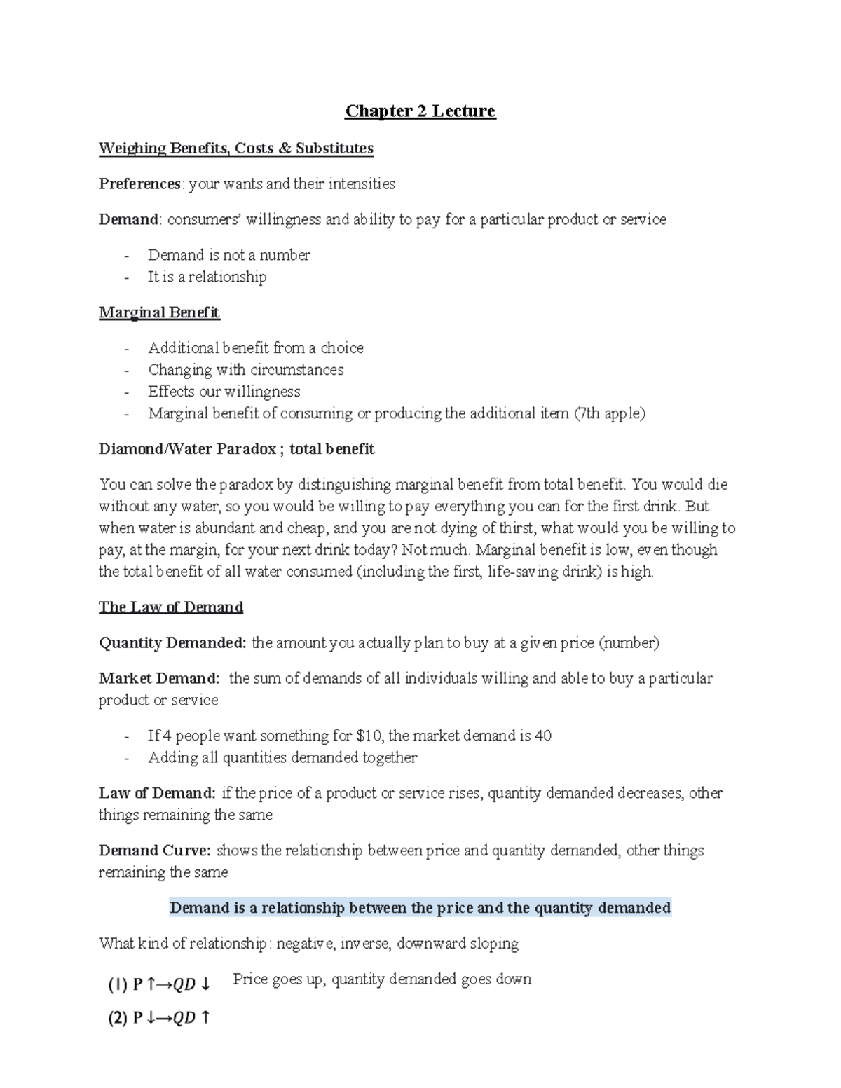 ECN 104 Chapter 2 Study Notes - Chapter 2 Lecture Weighing Benefits ...